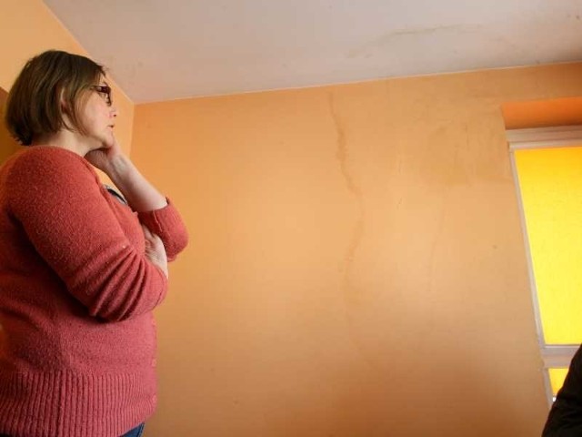 - Od ponad roku nie mogę wyremontować mieszkania, bo czekam na rzeczoznawcę firmy ubezpieczeniowej - narzeka pani Elżbieta i pokazuje ślady na zalanej ścianie.