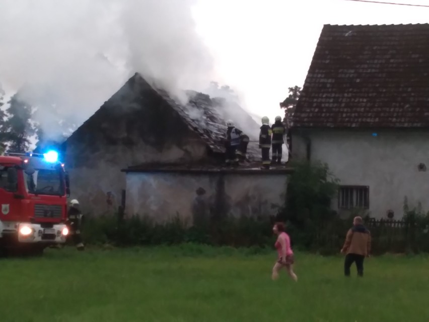 Pożar stodoły w Krępnej.