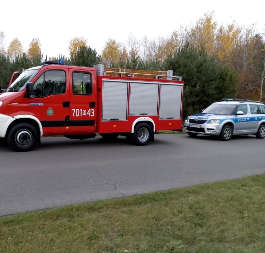 Wypadek pod Kazanowem. Ford focus uderzył w drzewo, dwaj młodzi mężczyźni zostali ranni