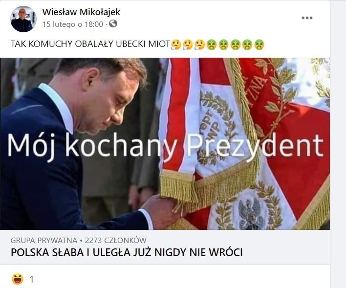 Wpisy radnego Mikołajka na Facebooku