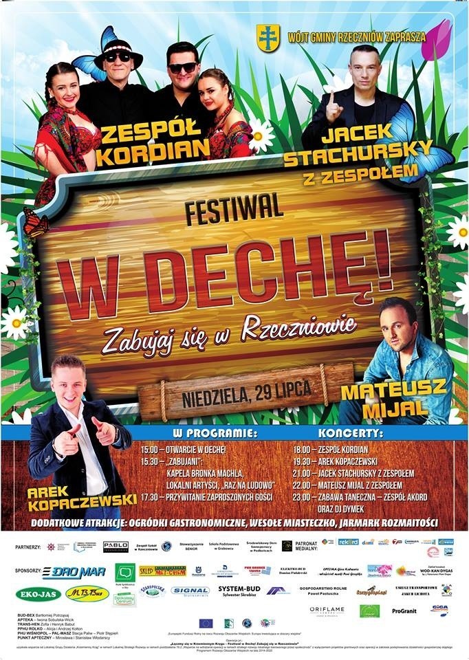 Festiwal w Dechę! Zabujaj się w Rzeczniowie. Mateusz Mijal, Stachursky i inni gwiazdami festiwalu 
