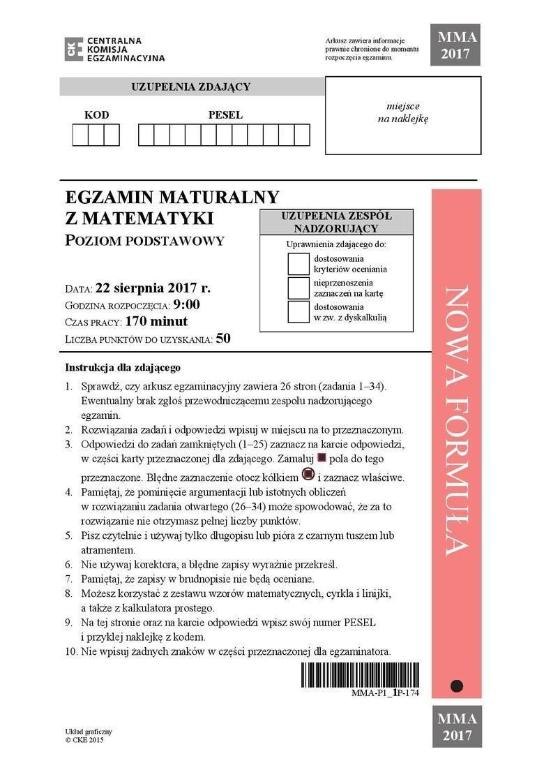 Matura poprawkowa 2018. Matematyka: Odpowiedzi, arkusze,...