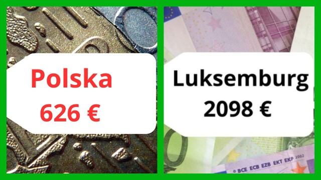 Oto najniższe pensje netto (na rękę) w różnych państwach. -->