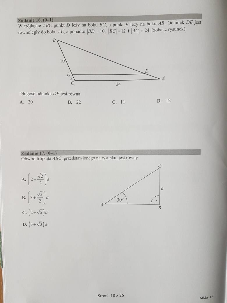 Matura 2017. Matematyka, poziom podstawowy [ARKUSZE,ODPOWIEDZI]