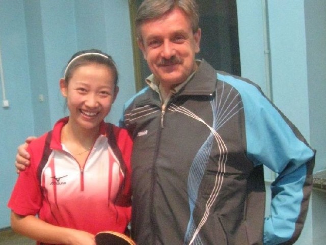 Liu Li z trenerem Zbigniewem Nęckiem.