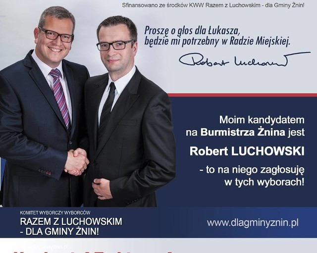 Łukasz Marnocha startował na radnego Rady Miejskiej w Żninie z komitetu wyborczego "Razem z Luchowskim dla gminy Żnin". Nie wszedł do rady.
