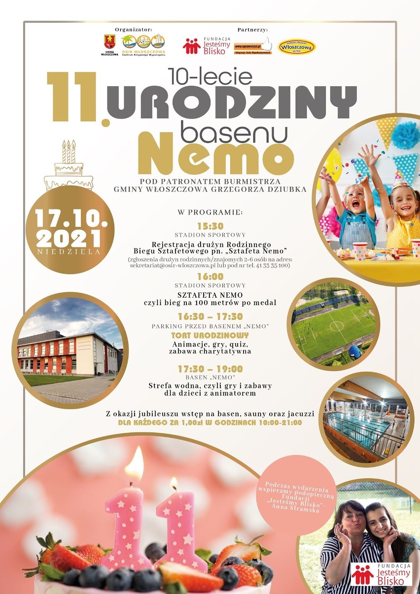 Urodziny pływalni Nemo we Włoszczowie z wieloma atrakcjami w niedzielę, 17 października (WIDEO)