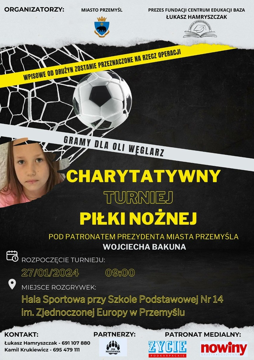 W sobotę turniej charytatywny w Przemyślu dla Oli Węglarz.