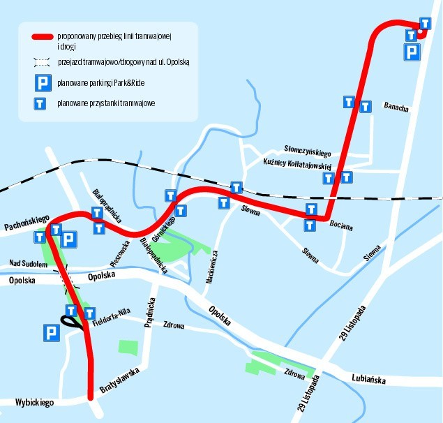 Tak według założeń ma wyglądać trasa nowej linii tramwajowej do Górki Narodowej. Po 10 marca ZIKiT udostępni swoje plany do wglądu mieszkańcom, ale ostateczna wersja trasy powstanie później