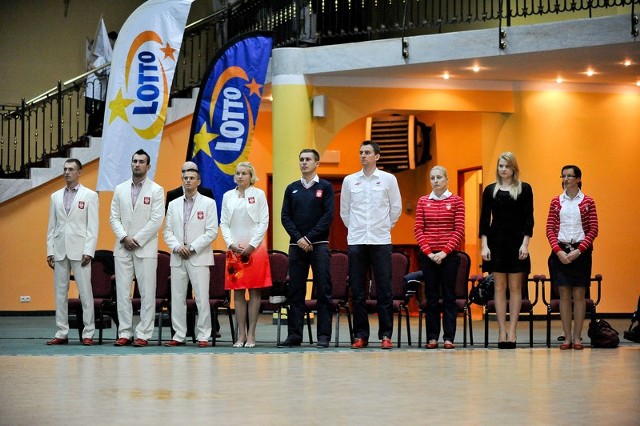 Podlascy olimpijczycy z Londynu (od lewej): Łukasz Parszczyński (lekka atletyka), Kamil Kryński (lekka atletyka), Robert Mateusiak (badminton), Nadia Zięba (badminton), Adam Cwalina (badminton), Michał Łogosz (badminton), Kamila Augustyn (badminton), Diana Sokołowska (pływanie), Anna Jesień (lekka atletyka)