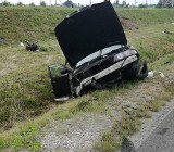 Wypadek na autostradzie A2. Bmw na dachu [zdjęcia]