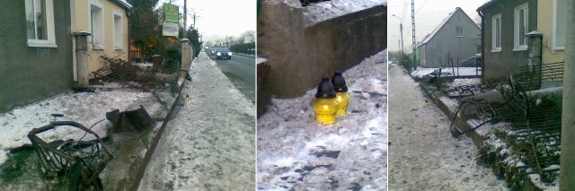 Kierujący samochodem uderzył w ogrodzenie i betonowe słupki. Zginął na miejscu.