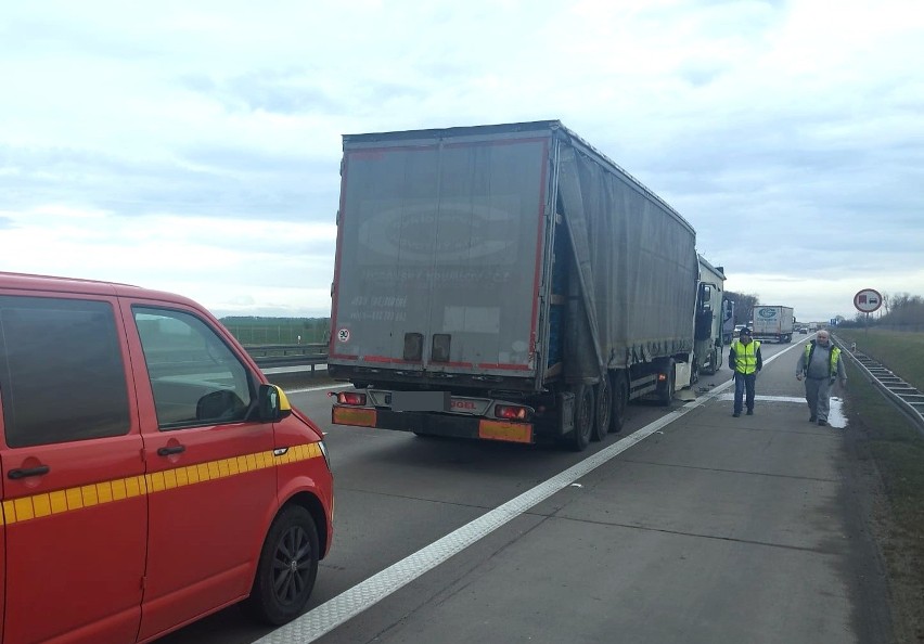 Na A4 pod Wrocławiem zderzyły się dwie ciężarówki.