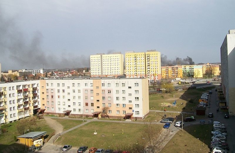 Tak pożar wyglądał z Ustronia (ulica Komandosów).