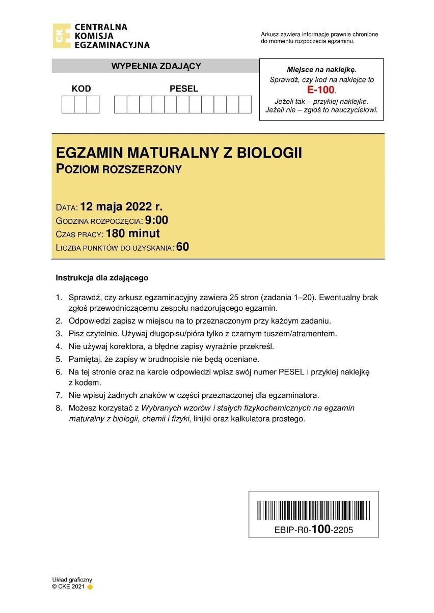 Matura 2022. Biologia. Odpowiedzi, pytania, rozwiązania,...