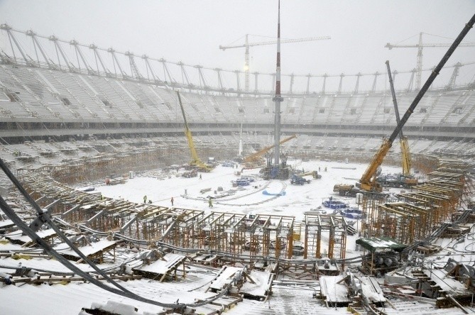 Plac budowy Stadionu Narodowego w Warszawie