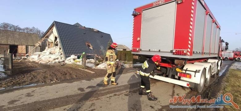 Wybuch gazu w miejscowości Kruszewo-Wypychy. Zniszczony dom...