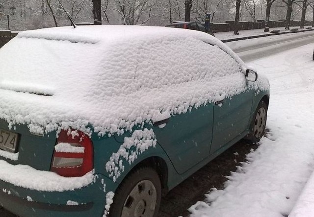 Pierwszy poważny atak zimy w Szczecinie.