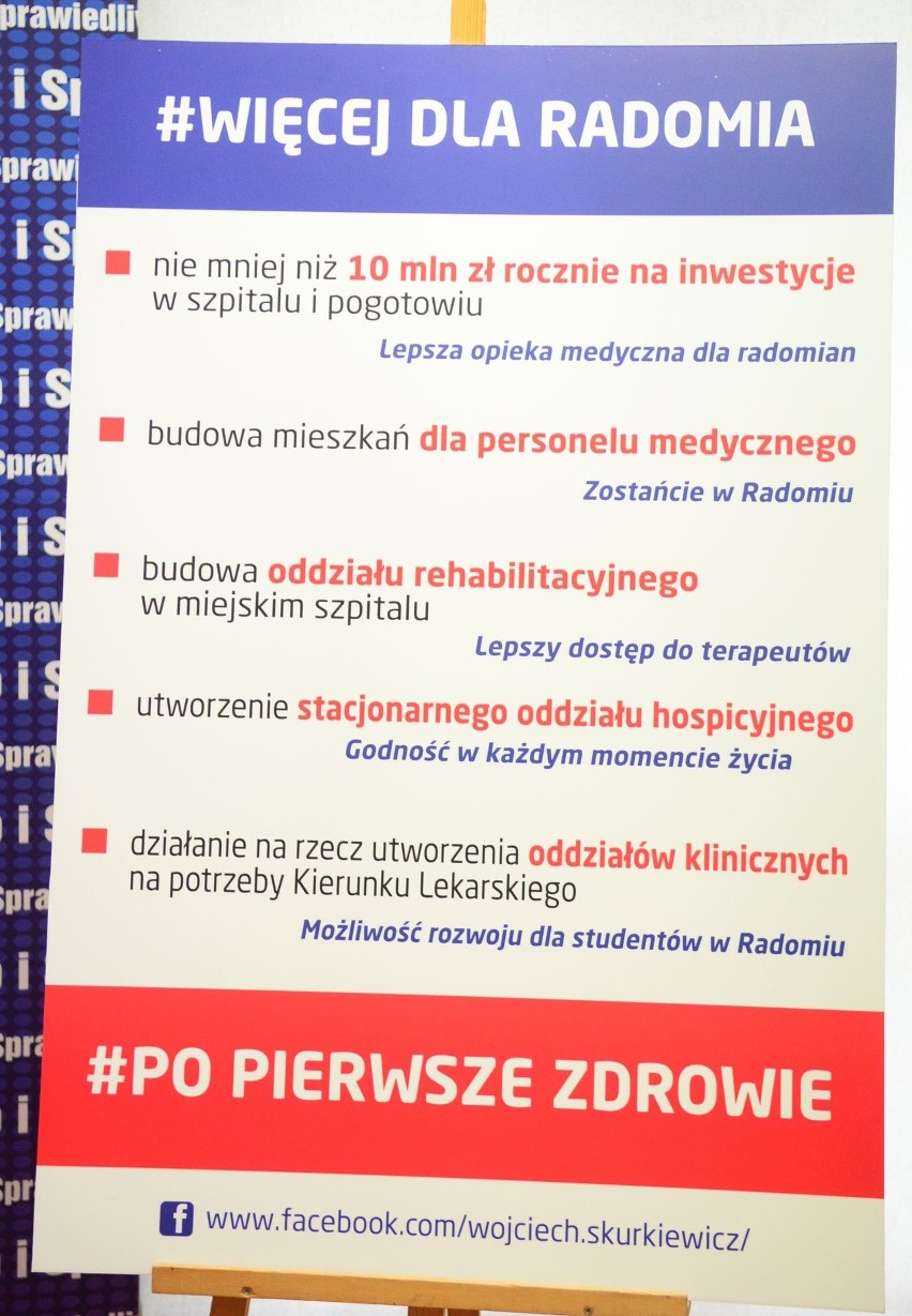 Radom. Wojciech Skurkiewicz rozpoczyna kampanię i obiecuje mieszkania dla personelu z radomskiego szpitala