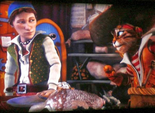 Kadr z filmu "Prawdziwa historia kota w butach&#8221;.