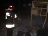 Mrągowo: Pożar kontenera z ubraniami (zdjęcia)