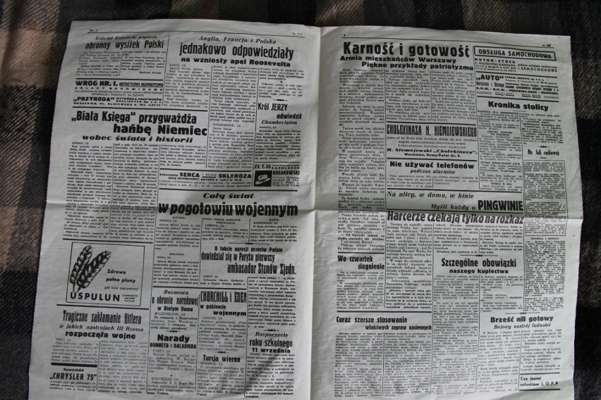 Zatrute cukierki i polskie bombowce nad Berlinem. Unikatowe gazety z 1939 r. u dąbrowianina [FOTO]