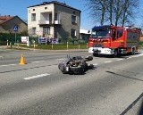 Wypadek w Zwoleniu. Na skrzyżowaniu doszło do zderzenia motocykla i samochodu osobowego. Jedna osoba została ranna