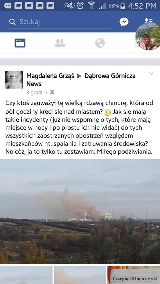 Obłok pyłu nad hutą ArcelorMittal Poland wzbudził niepokój...