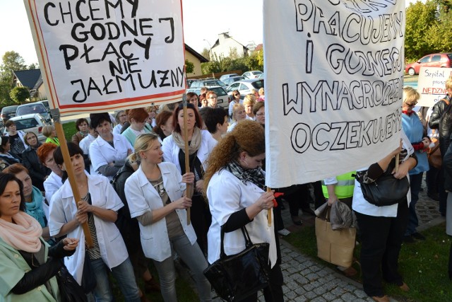 Manifestacja pielęgniarek w Raciborzu