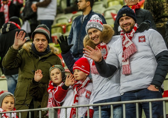 Polska - Meksyk 0:1. Kibice na meczu na stadionie Energa Gdańsk