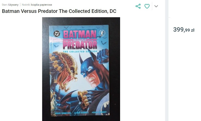 399 złotych to cena za zeszyt "Batman versus Predator"