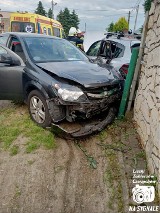 Wypadek w Liszkach. Zderzenie trzech pojazdów i jedna osoba ranna