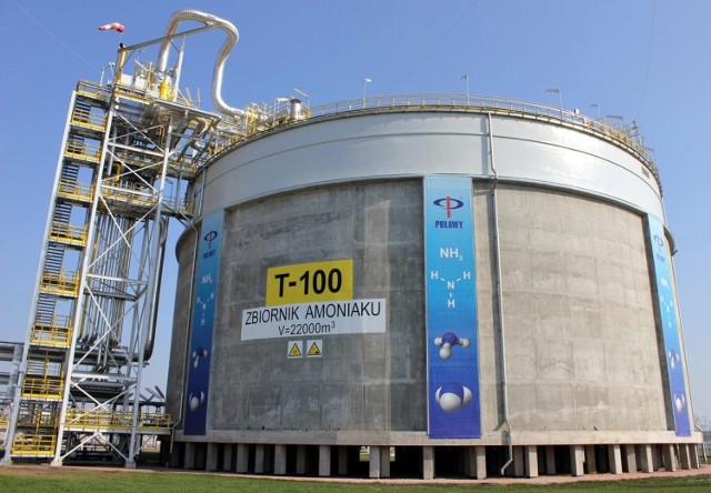 W nowym zbiorniku zmieści się prawie 15 tys. ton amoniaku, który jest podstawowym półproduktem dla wszystkich spółek Grupy Azoty