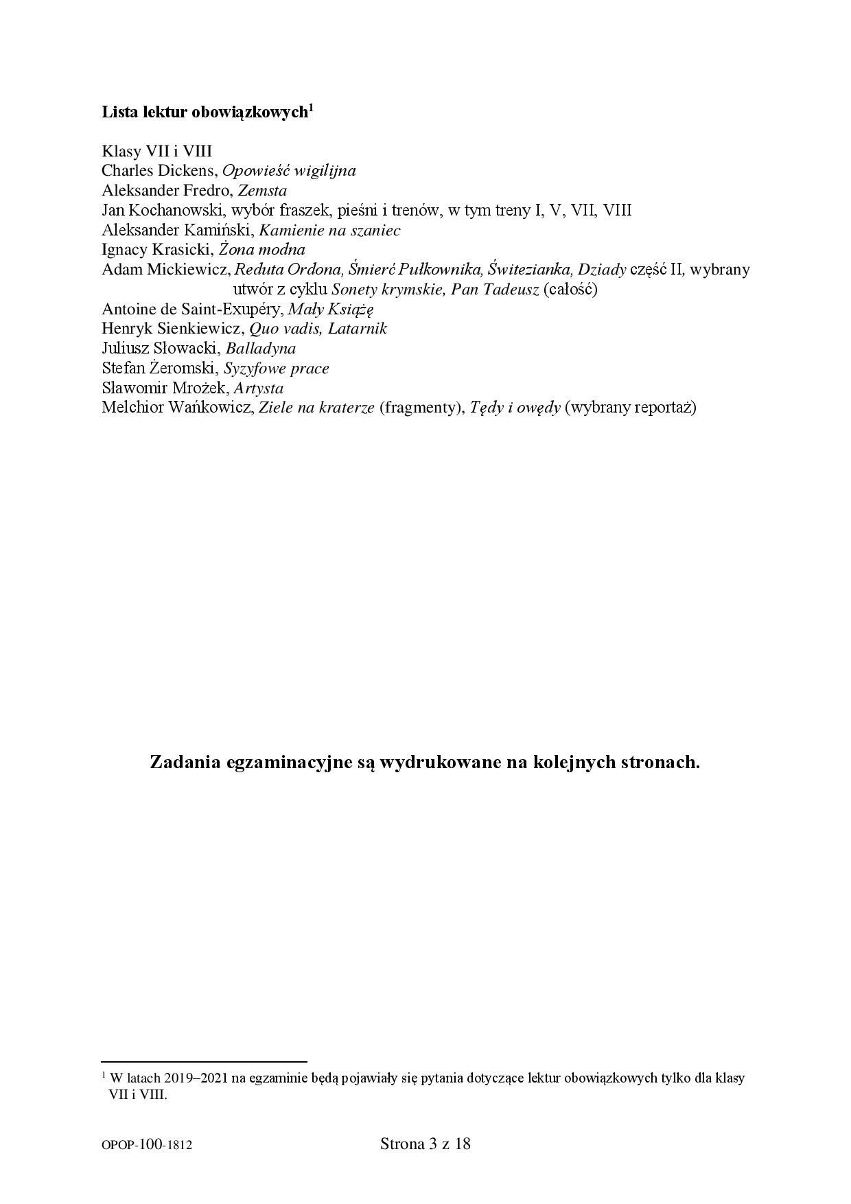 Próbny egzamin gimnazjalny 2018 JĘZYK POLSKI | Dziennik Zachodni