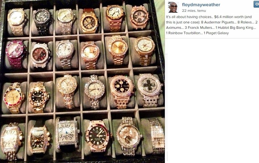 Część kolekcji złotych zegarków za 6.4 mln dolarów