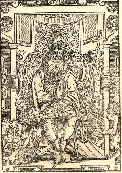 Mieszko I, ilustracja z dzieła ks. Jana Głuchowskiego, Icones książąt i królów polskich, 1605