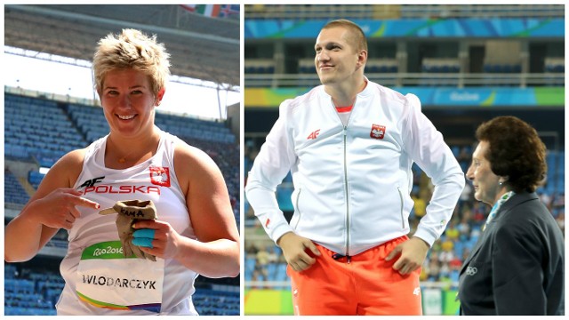 Medaliści z Rio: Anita Włodarczyk (złoto) i Wojciech Nowicki (brąz) oraz legenda polskiej i światowej lekkiej atletyki Irena Szewińska.