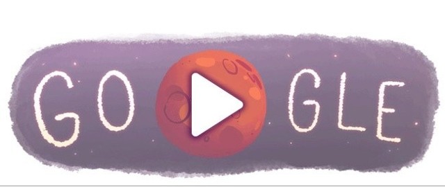 Dzisiejsze google doodle. Dowód na istnienie wody na Marsie