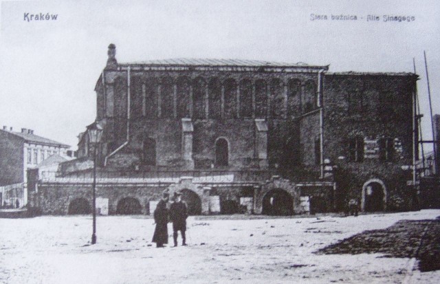 Stara Synagoga w Krakowie, pocztówka z początku XX wieku