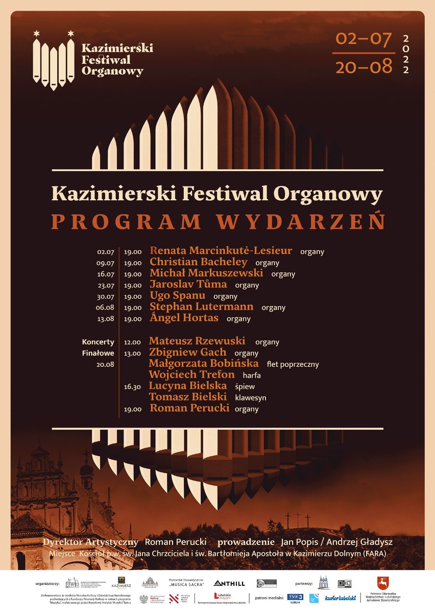 Kazimierski Festiwal Organowy 2022. Poznaliśmy program imprezy