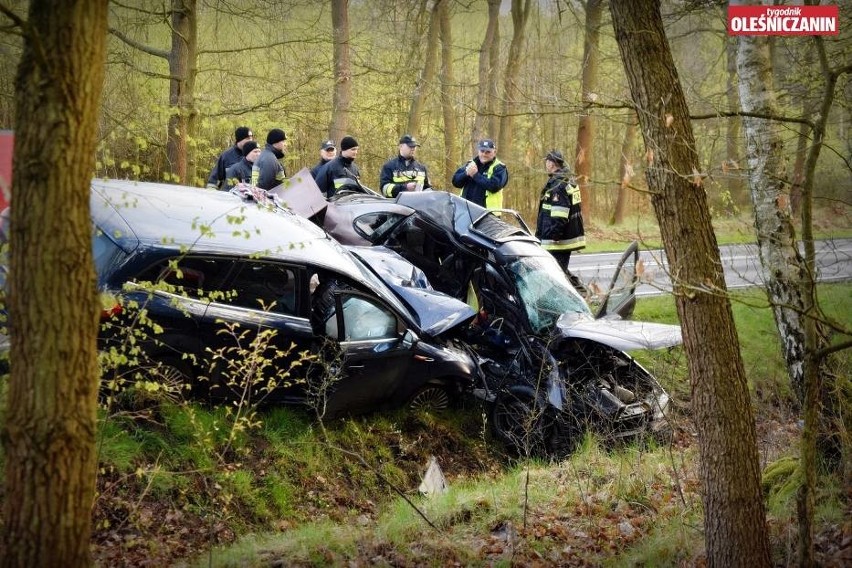 Śmiertelny wypadek na DK 25 pod Oleśnicą, 24 kwietnia 2017
