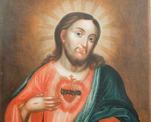 Najświętsze Serce Pana Jezusa - obraz XIX-wieczny.