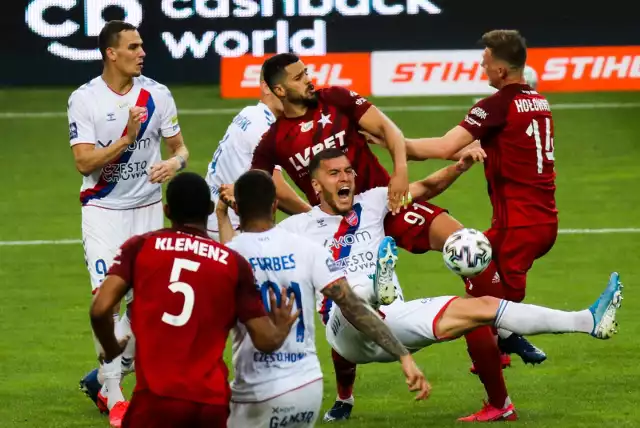 10.06.2020 krakow,mecz wisla krakow - rakow czestochowa,  nz  sebastian musiolik, tomas petrasek, felicio brown forbes, mateusz holownia hebert silva santos, lukas klemenz,fot. andrzej banas / polska press