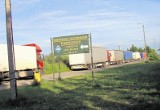 Mosina: Sznury ciężarówek na polnej drodze