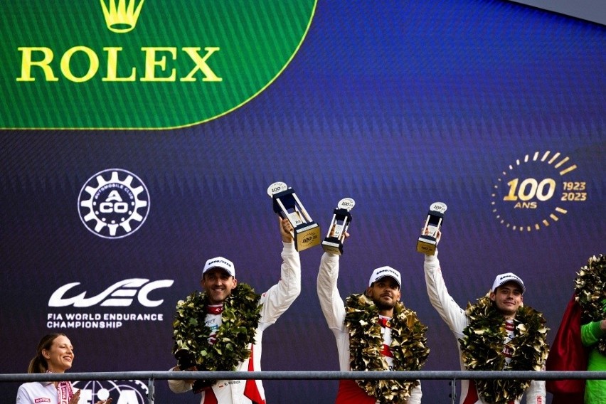 FIA WEC 2023 podium w Lemans