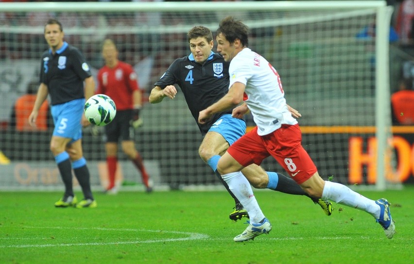 Gerrard podczas meczu z Polską w Warszawie w 2012 roku