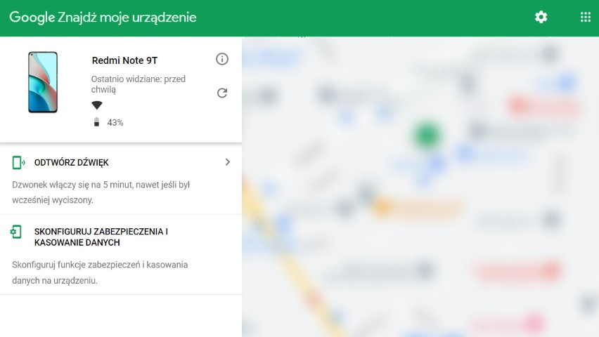 Na ekranie zobaczyć można lokalizację urządzenia, a także...