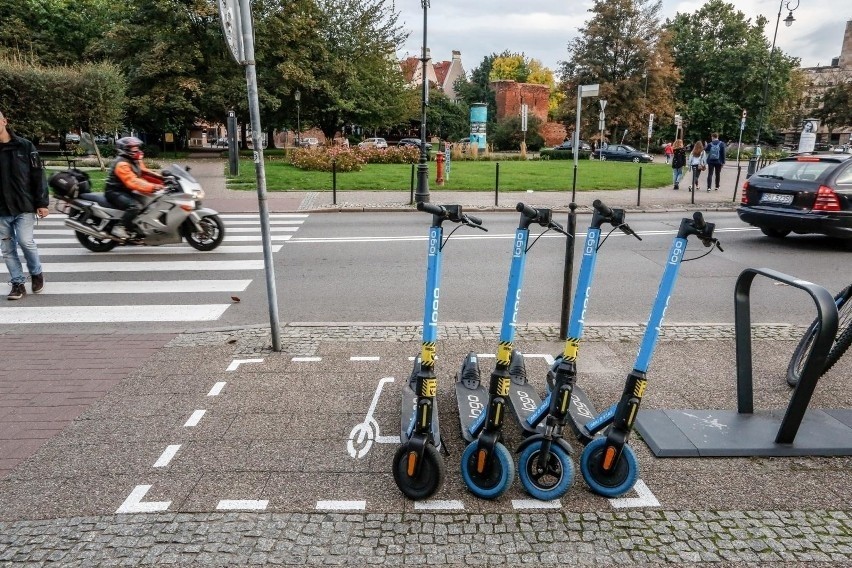 Strefa parkowania hulajnóg w Gdańsku