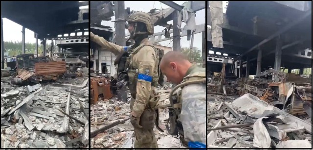 Zniszczona baza rosyjskich najeźdźców w Charkowie