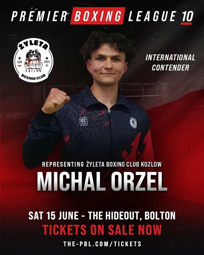 Michał Orzeł z Żylety Boxing Club Kozłów 15 czerwca będzie walczył na gali Premier Boxing League w Bolton